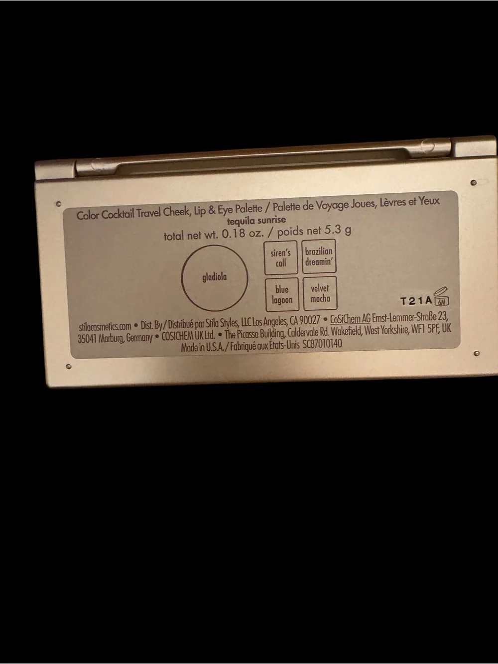 Stila Color Cocktail Travel Cheek Lip Eye Palette Tequila Sunrise NWOT